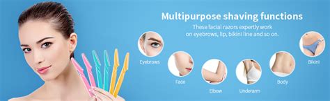 Kira Multipurpose Dermaplaning Tool - 24 Pcs Eyebrow Razors, Face Razor ...