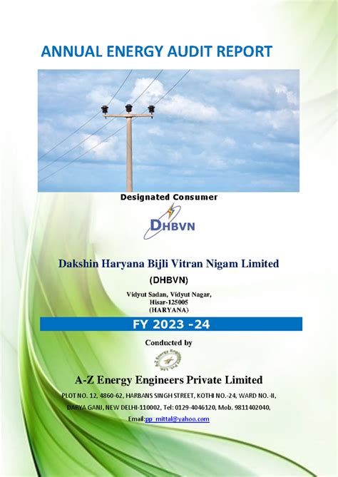 Energy Audit Report for FY 2023: DHBVN Analysis and Findings - Studocu