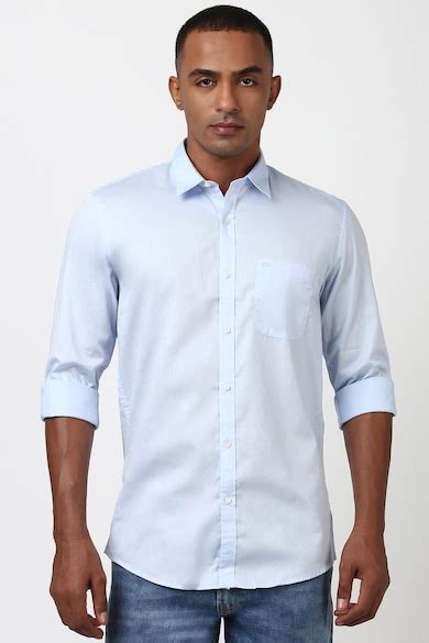 Buy Men Blue Slim Fit Solid Full Sleeves Casual Shirt Online - 39681318 ...