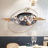 ZOVE Modern Metal Wall Art | Black & Gold Circle Decor for Living Room ...