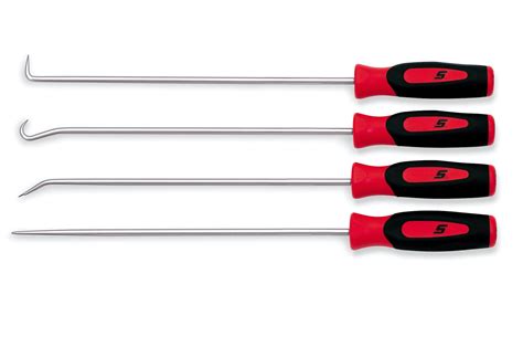 4 Pc Instinct® Soft Grip Long Pick Set (red) - SGLASA204CR – Snap-On ...