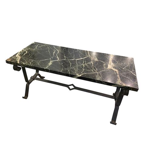 Iron and Dark Marble Cocktail Table, France, 1930’s | Austin, TX