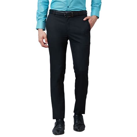 Buy Raymond Slim Fit Solid Black Trouser Online