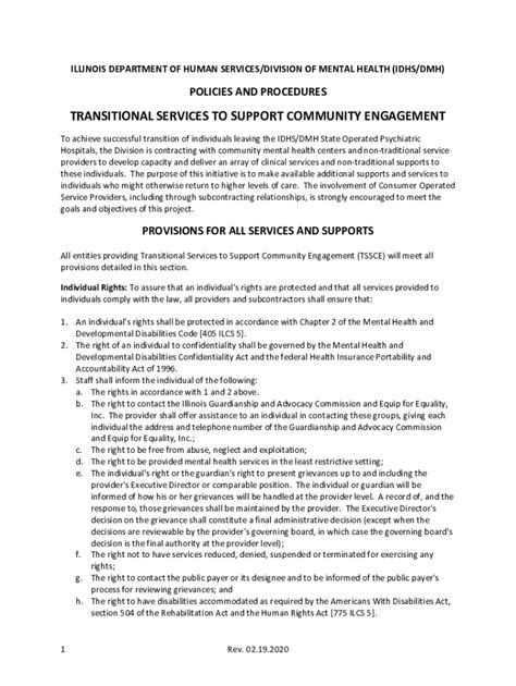 Fillable Online Services Offered by The IDHS' Division of Mental Health ...