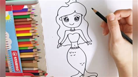 画美人鱼/How to draw a Mermaid？step-by- step/easy drawing/2021/画画/学画画 - YouTube