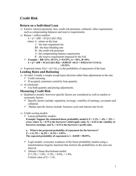 Image result for Credit-Risk Def