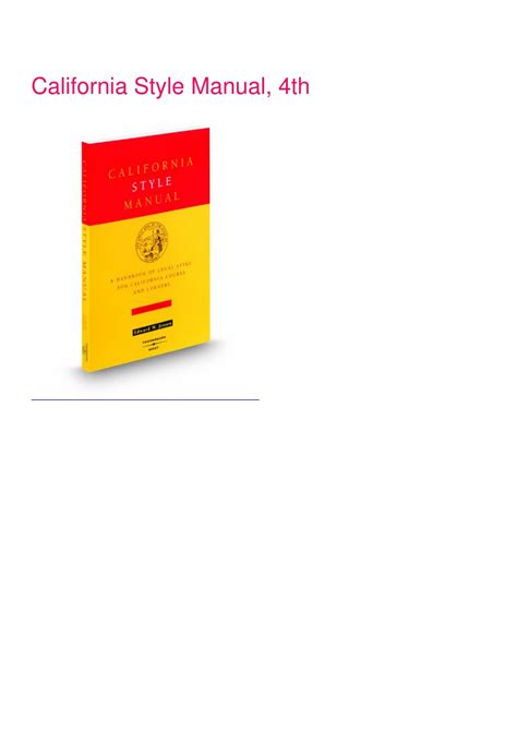 California Style Manual