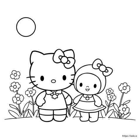 Hello Kitty Boba Coloring Sheets