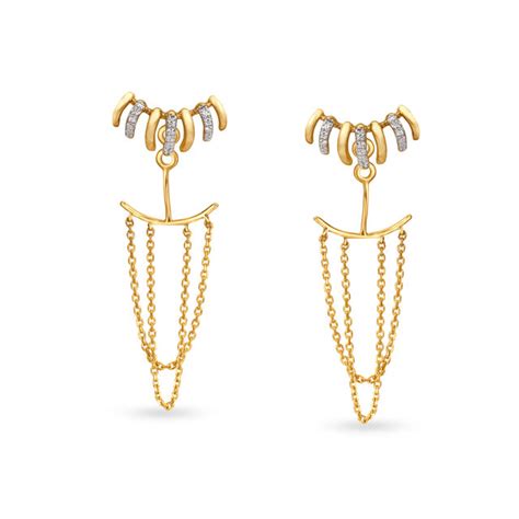 Exquisite 14kt Gold Back-to-front Drop Earrings