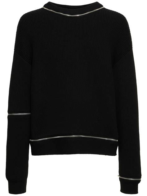 MOSCHINO - Zip Wool Knit Sweater Moschino