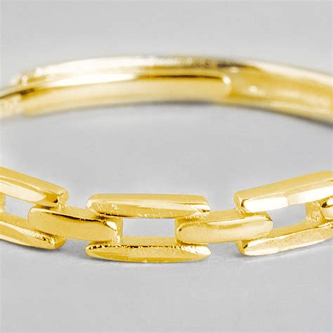 Buy Golden Chains Gold-Plated Chain Look Women's Ring Online – Zavya