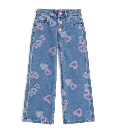 Billieblush Navy Jacquard Heart Jeans (2-12 Years) | Harrods IN