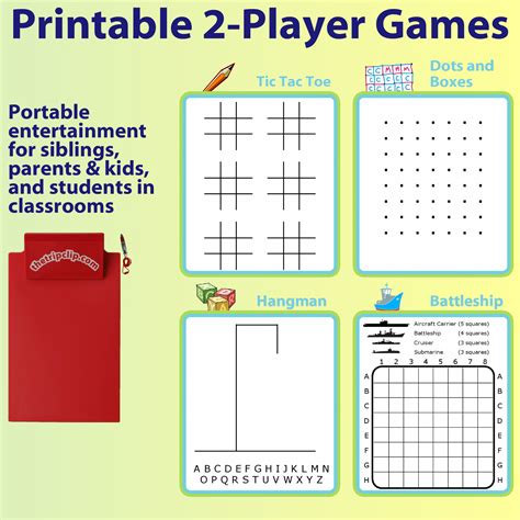Printable 2-Player Games – The Trip Clip Blog - Worksheets Library