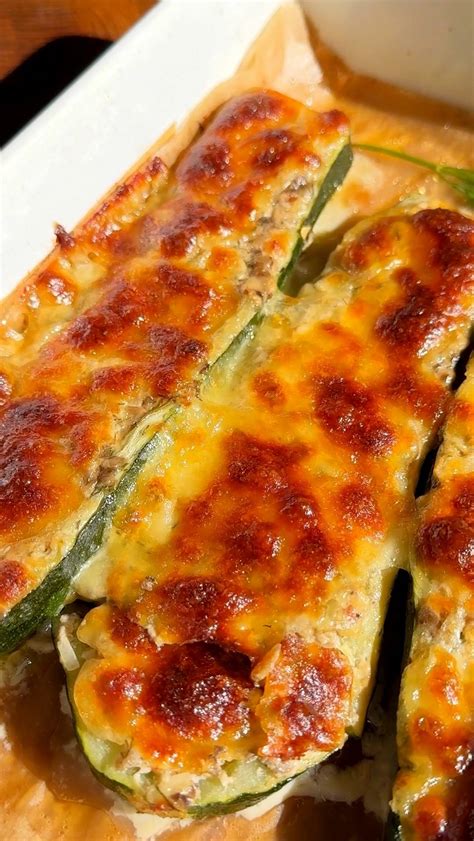 Stuffed Zucchini Boats - Creamy and Savory Delight