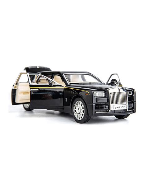 Rolls Royce Phantom Diecast Metal Modal Car Scale 1:32 - Black Medium ...