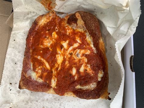 Subway Spicy Italian, toasted, open faced with marinara and mozzarella ...