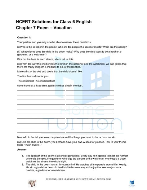 English Lesson Vocation Class 6 的图像结果