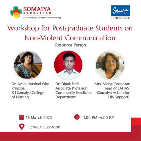 Workshop for Postgraduate Students on Non-Violent Communication ...