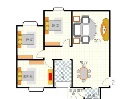 95平米三室一厅小户型装修设计效果图案例 - 装修保障网