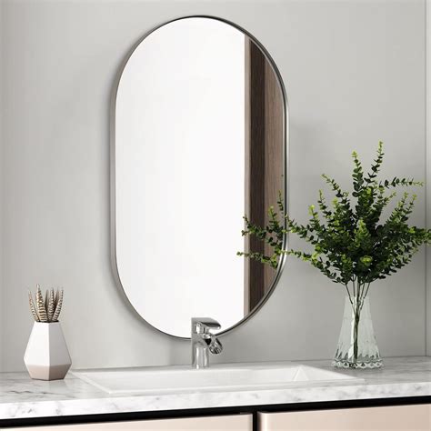 Amazon.com: ANDY STAR Chrome Bathroom Mirror, 24x36 Polished Chrome ...