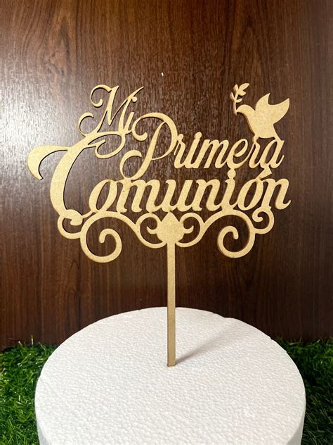 Mi Primera Comunión Wooden Cake Topper, Mi Primera Comunión Topper ...