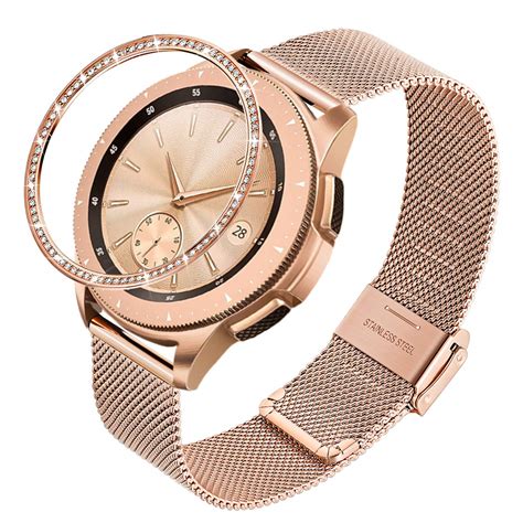 Trumirrreplacement For Galaxy Watch 42mm Rose Gold Strap Bezel Ring ...
