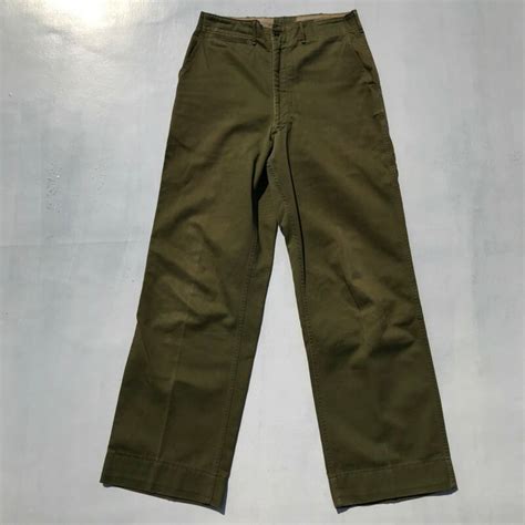 50's BSAコットンチノパンツ ボーイスカウト ワークパンツ オリーブ W30 アルミTALONジッパー 両玉縁 ストレート 希少 ...
