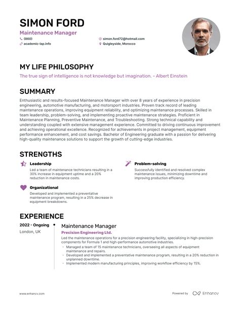 3 Successful Maintenance Manager Resume Examples And Writing Tips for 2024