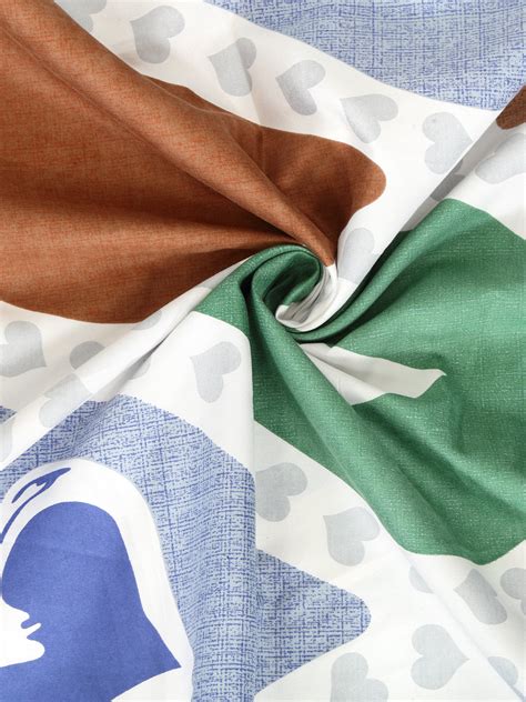 Klotthe Multicolour Abstract Cotton Blend Bedsheet with 2 Pillow cover ...