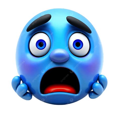 Blue Shocked Face Emoji PNG, Vector, PSD, and Clipart With Transparent ...