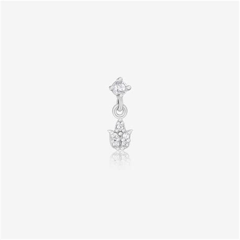 Drop Stone Silver Nose Pin - Touch925 Silver Jewellery