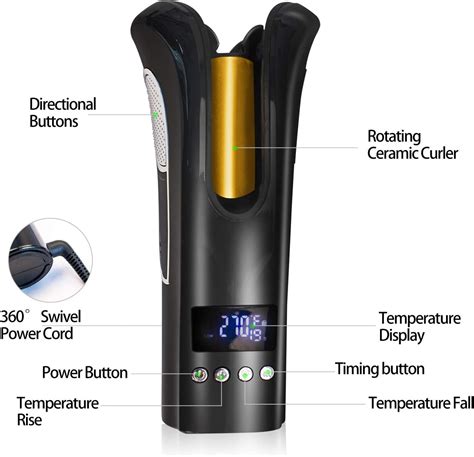 Buy Automatic Hair Curlers Curling Iron with Tourmaline Ceramic Heater ...