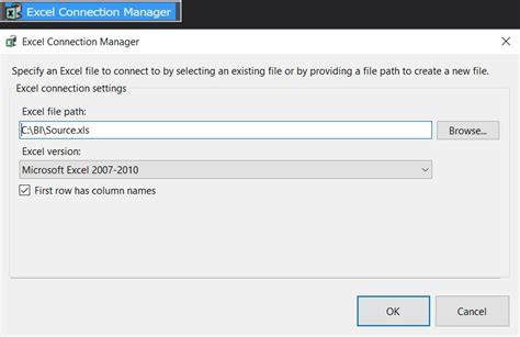 Image result for Excel Connection Manager in SSIS
