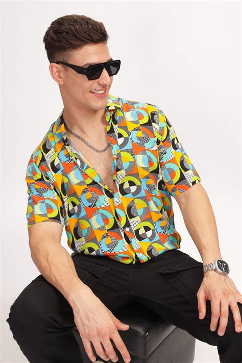 Gritstones Vivid Rayon Oversized Printed Shirt