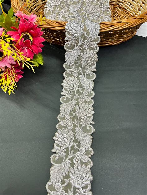 Silver embroidered lace – Deep's Creation