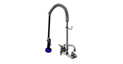 T and S Brass B-0133-A10-08 Pre-Rinse 8" Wall Mounted Food Service ...