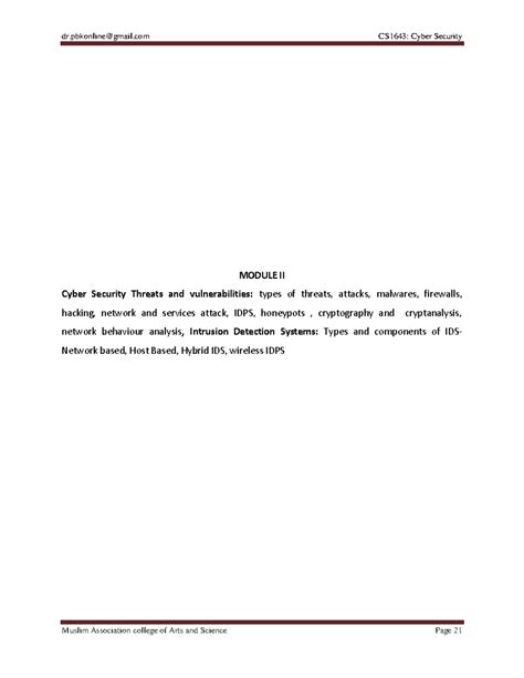 Cyber Security M2 2024 - MODULE II Cyber Security Threats and ...