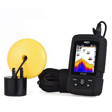 Portable Fish Finder Handheld Wired Fish Depth Finder Sonar Transducer ...