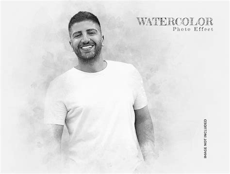 Watercolor splash brush photo effect template | Premium PSD