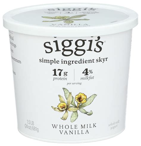 Amazon.com: siggi’s® Icelandic Strained Whole Milk Yogurt, Vanilla, 24 ...