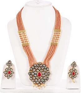 Handicraft Kottage Metal Orange Jewellery Set Price in India - Buy ...