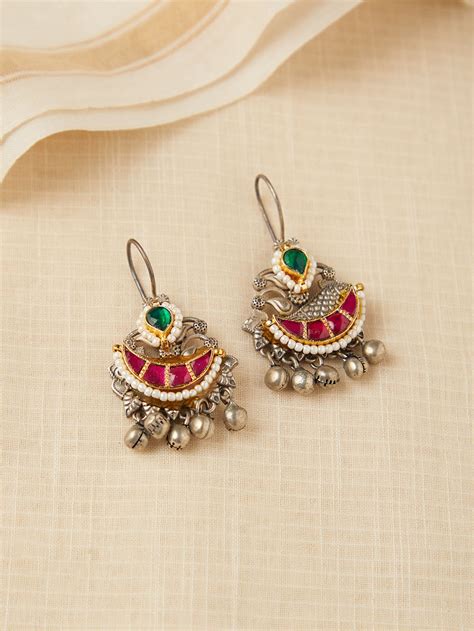 Silver Plated Handcrafted Brass Earrings