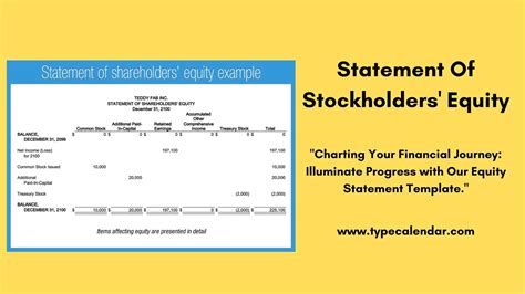 Stockholders Equity Statement Excel Statement Of Owner's Equity: