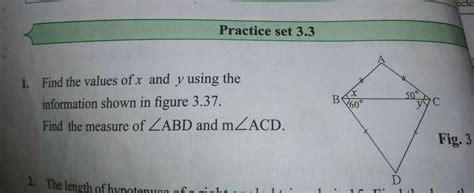 X and Y using the information shown in figure find the measure of angle ...