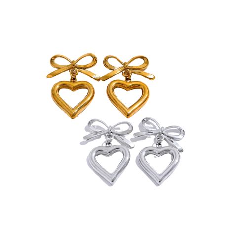 Heart Bow earrings – Sickdripzstore