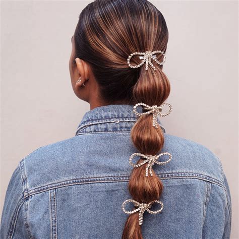 Silver Crystal Hair Bows Alligator Clip - Set of 4 – Hair Drama Company