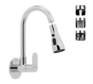 Alqon OP1215.1 Brass Kitchen Sink Faucet with 360 Degree Swivel Spout ...