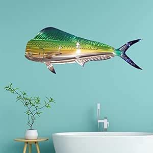 LICHTS Large Metal Shark Wall Decor Art Ocean Fish Hanging Wall ...