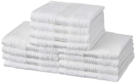 Amazon Brand - Solimo 100% Cotton 12 Piece Face Towel Set, 500 GSM ...