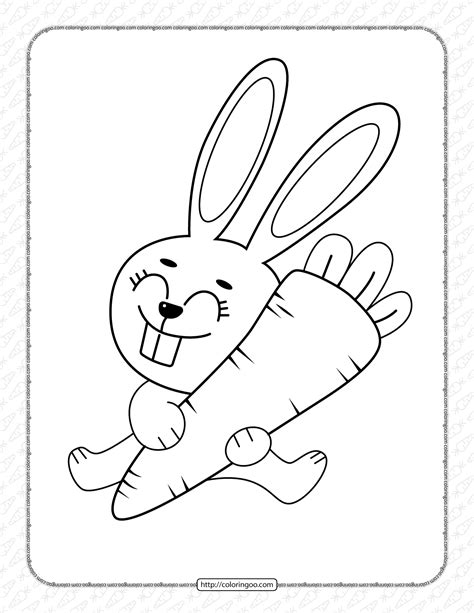 Rabbit And Carrot Coloring Pages